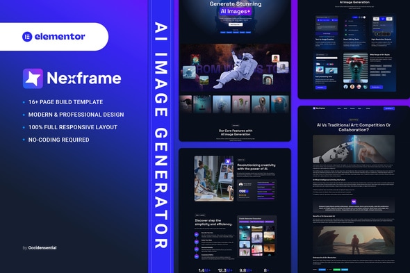 Nexframe - AI Image Generator Elementor Template Kit Nexframe - AI Image Generator Elementor Template Kit