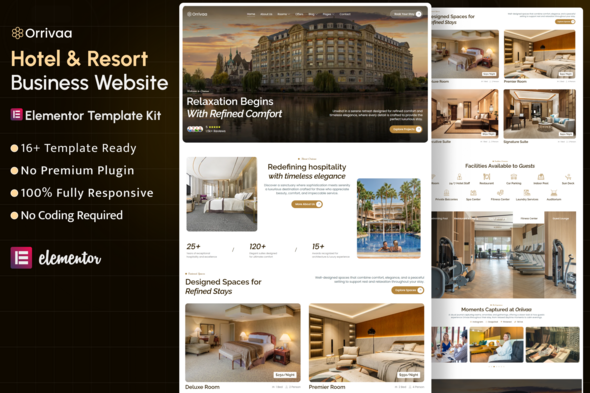 Orrivaa – Hotel & Resort Business Elementor Template Kit Orrivaa – Hotel & Resort Business Elementor Template Kit