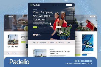 Padelio - Padel Club & Court Rental Elementor Template Kit
