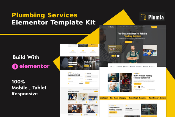 Plumfa - Plumbing and Plumber Services Elementor Template Kit Plumfa - Plumbing and Plumber Services Elementor Template Kit