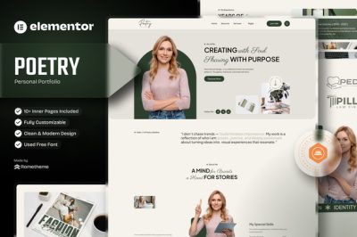 Poetry - Personal Portfolio & Resume Elementor Template Kit