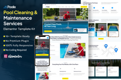 Poolix - Pool Cleaning & Maintenance Services Elementor Template Kit