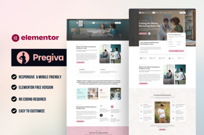 Pregiva – Pregnancy Care & Obstetrician Elementor Template Kit