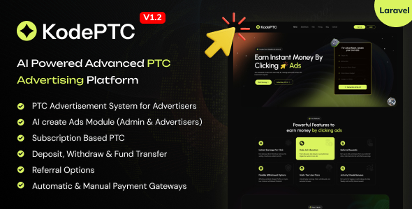 KodePTC - AI Powered Advanced PTC Advertising Platform KodePTC - AI Powered Advanced PTC Advertising Platform