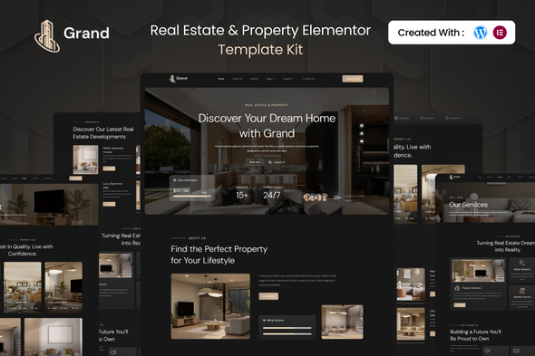 Grand - Real Estate & Property Elementor Template Kit Grand - Real Estate & Property Elementor Template Kit