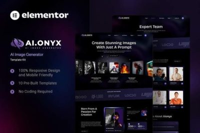 Aionyx - AI Image Generator Elementor Template Kit