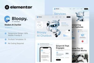Bloopy - Modern AI Chat Bot Elementor Template Kit