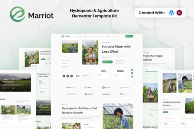Marriot - Hydroponic & Agriculture Elementor Template Kit