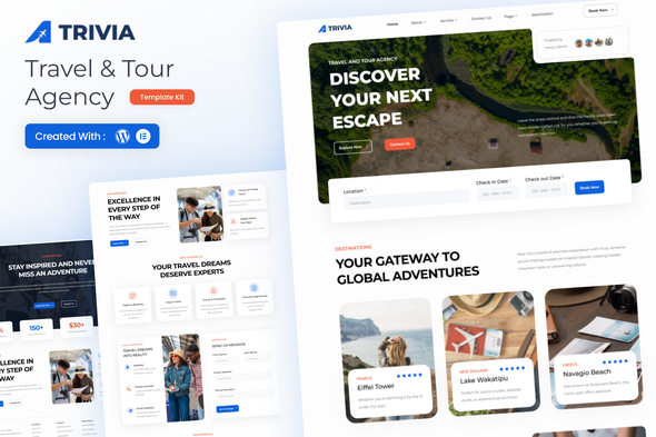 Trivia - Travel and Tour Agency Elementor Template Kit Trivia - Travel and Tour Agency Elementor Template Kit