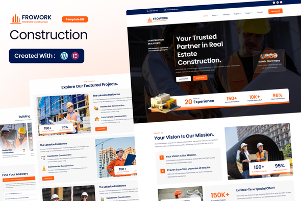 Frowork - Construction Elementor Template Kit Frowork - Construction Elementor Template Kit