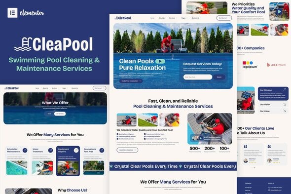 Cleapool - Swimming Pool Cleaning and Maintenance Service Elementor Template Kit Cleapool - Swimming Pool Cleaning and Maintenance Service Elementor Template Kit