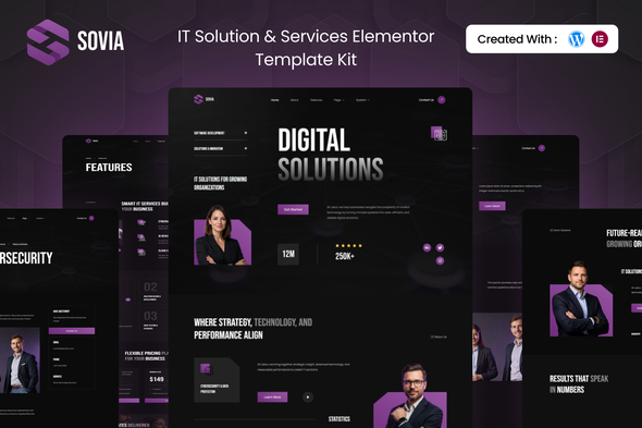 Sovia - IT Solution & Services Elementor Template Kit Sovia - IT Solution & Services Elementor Template Kit