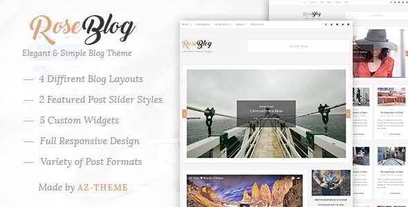 Rose - Elegant & Simple WordPress Blog Theme Rose - Elegant & Simple WordPress Blog Theme