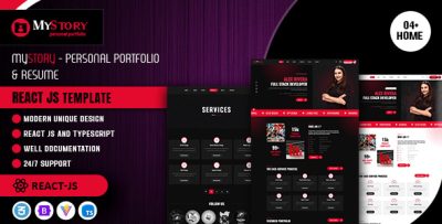 Mystory - Personal Portfolio & Resume React JS Template