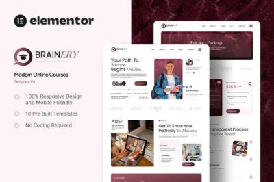 Brainery - School Online Courses Elementor Template Kit
