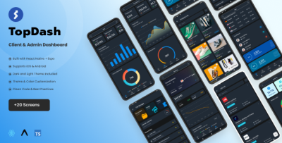 TopDash – React Native Admin & Client Dashboard App