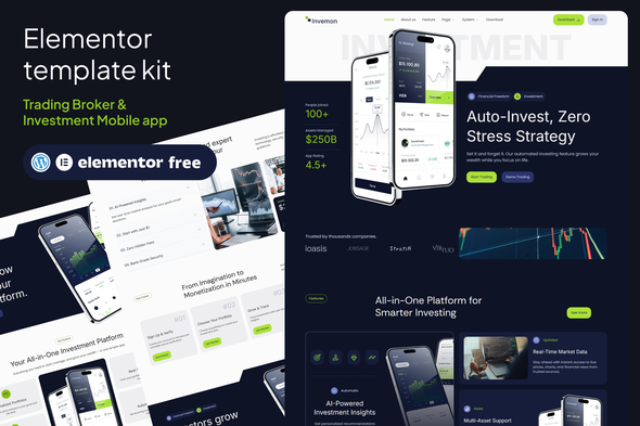 Invemon - Mobile Apps Trading & Investment Elementor Template kit Invemon - Mobile Apps Trading & Investment Elementor Template kit