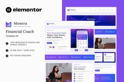 Monera - Financial Coach Elementor Template Kit