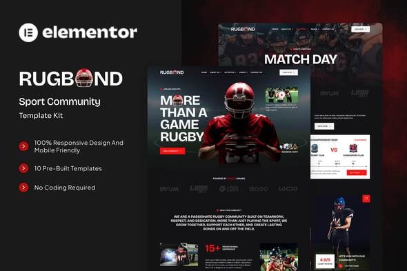 Rugbond - Sport Community Elementor Template Kit Rugbond - Sport Community Elementor Template Kit