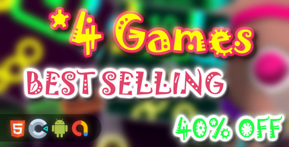BEST Selling Games Bundle - 4 Games(Html5 + Construct 3 +Mobile) BEST Selling Games Bundle - 4 Games(Html5 + Construct 3 +Mobile)