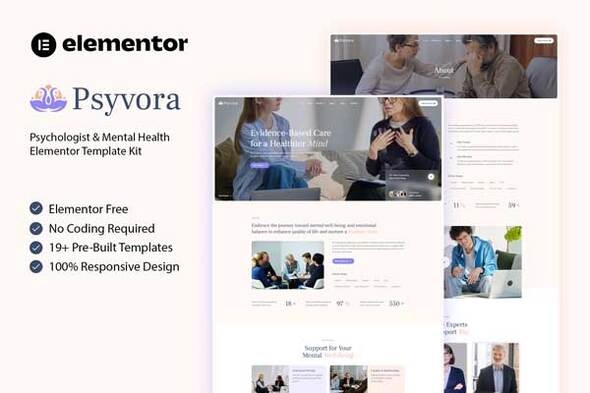 Psyvora - Psychologist & Mental Health Elementor Template Kit Psyvora - Psychologist & Mental Health Elementor Template Kit