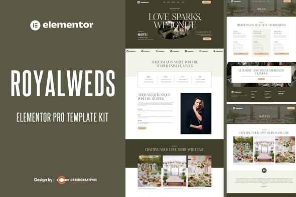 Royalweds - Wedding Planner Elementor Pro Template Kit Royalweds - Wedding Planner Elementor Pro Template Kit