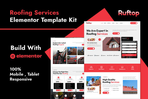 Ruftop - Roofing Services Elementor Template Kit Ruftop - Roofing Services Elementor Template Kit