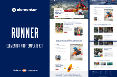 Runner - Kayak Water Sport Elementor Pro Template Kit