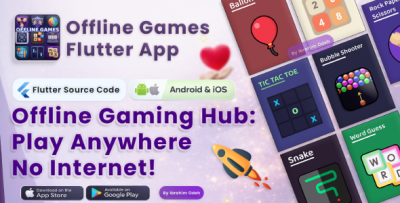 22 Offline Games App (Flutter) - HTML Games - Android & iOS