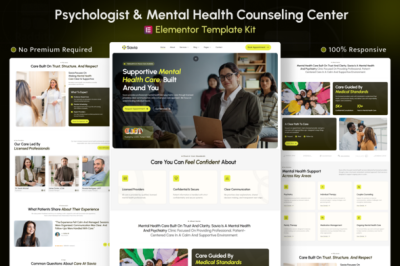 Savia – Mental Health & Psychologist Elementor Template Kit