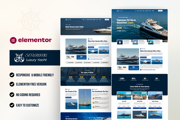 Sevrana – Luxury Yacht Club & Boat Rental Elementor Template Kit Sevrana – Luxury Yacht Club & Boat Rental Elementor Template Kit