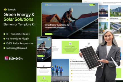 Sunvolt - Green Energy & Solar Solutions Elementor Template Kit