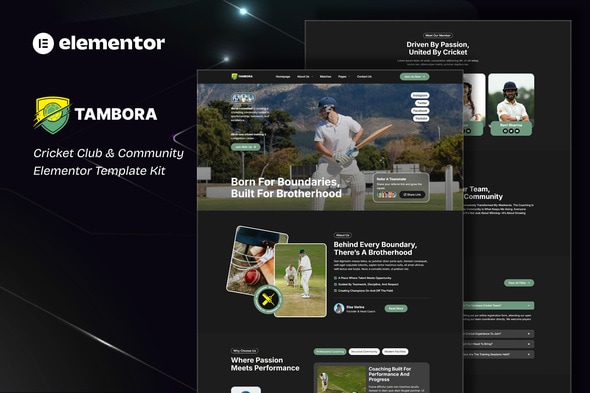 Tambora - Cricket Club & Community Elementor Template Kit Tambora - Cricket Club & Community Elementor Template Kit