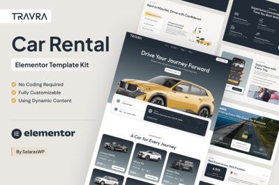 Travra - Car Rental Elementor Pro Template Kit