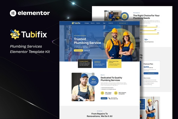 Tubifix – Plumbing Services Elementor Template Kit Tubifix – Plumbing Services Elementor Template Kit