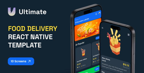 Food Delivery UI Pack – Dark Mode Screens for React Native (CLI + Expo) Food Delivery UI Pack – Dark Mode Screens for React Native (CLI + Expo)