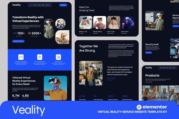 Veality - Virtual Reality Service Elementor Template Kits Veality - Virtual Reality Service Elementor Template Kits