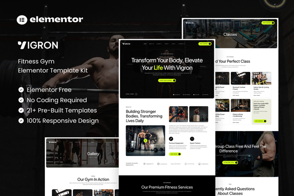 Vigron - Fitness Gym Elementor Template Kit Vigron - Fitness Gym Elementor Template Kit