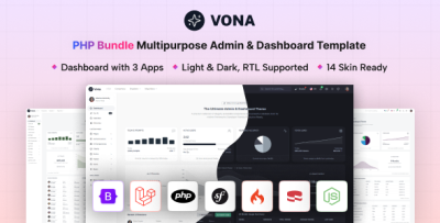 Vona - Laravel, PHP, CodeIgniter, Symfony & NodeJs Minimal Admin Dashboard Template