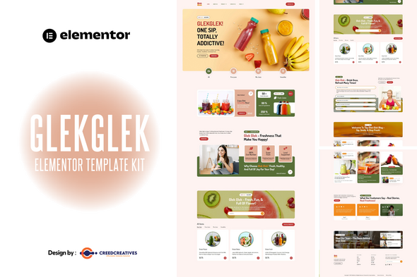 GlekGlek - Juice Bars & Drink Elementor Template Kit GlekGlek - Juice Bars & Drink Elementor Template Kit