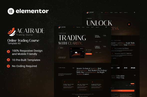 Acatrade - Online Trading Course Elementor Template Kit Acatrade - Online Trading Course Elementor Template Kit