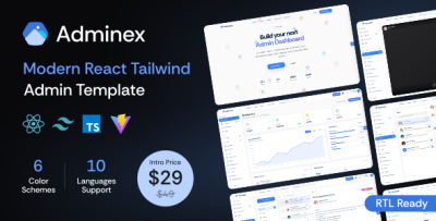 Adminex - React Admin Dashboard Template (React 19)
