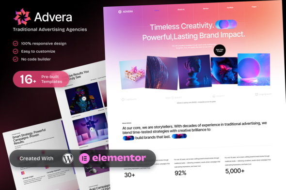 Advera Advertising Agency Elementor Template Kit for Business Promotion and Branding Advera Advertising Agency Elementor Template Kit for Business Promotion and Branding