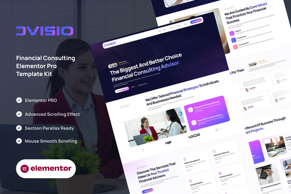Advisio - Financial Consulting Elementor Pro Template Kit Advisio - Financial Consulting Elementor Pro Template Kit