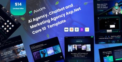 Aivora - AI Agency & Technology Asp.net Core 10 & MVC Template