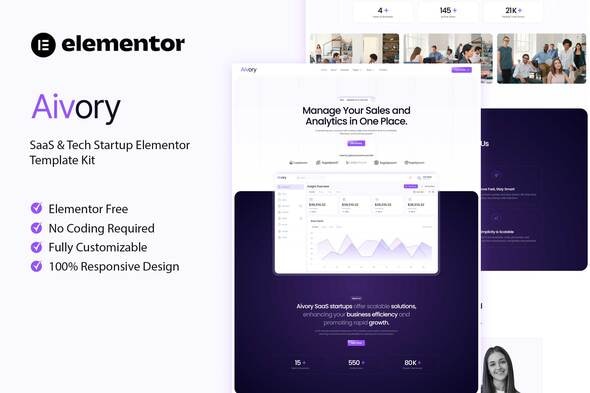 Aivory - Saas & Tech Startup Elementor Template Kit Aivory - Saas & Tech Startup Elementor Template Kit