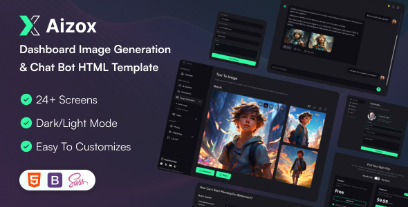 Aizox - Dashboard Image Generation & Chat Bot HTML Template Aizox - Dashboard Image Generation & Chat Bot HTML Template