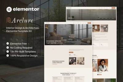 Arclure - Interior Design & Architecture Elementor Template Kit