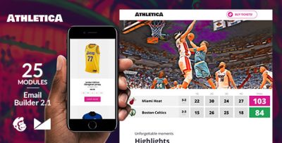 Athletica Responsive Email Template + Online Emailbuilder 2.1