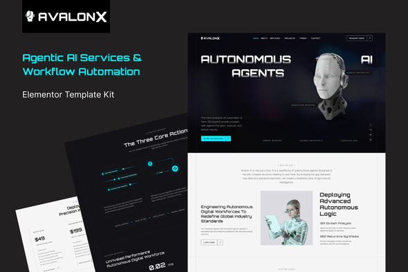 Avalon-X – Agentic AI & Workflow Automation Elementor Template Kit Avalon-X – Agentic AI & Workflow Automation Elementor Template Kit
